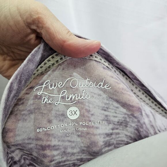 Live Outside the Limits Purple Burnout Long Sleeve Tee Size 3X - Picture 5 of 9